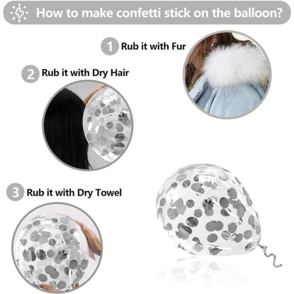 White Silver Balloon Garland Kit,100Pcs White Silver Metallic Chrome and Silver - Picture 4 of 7